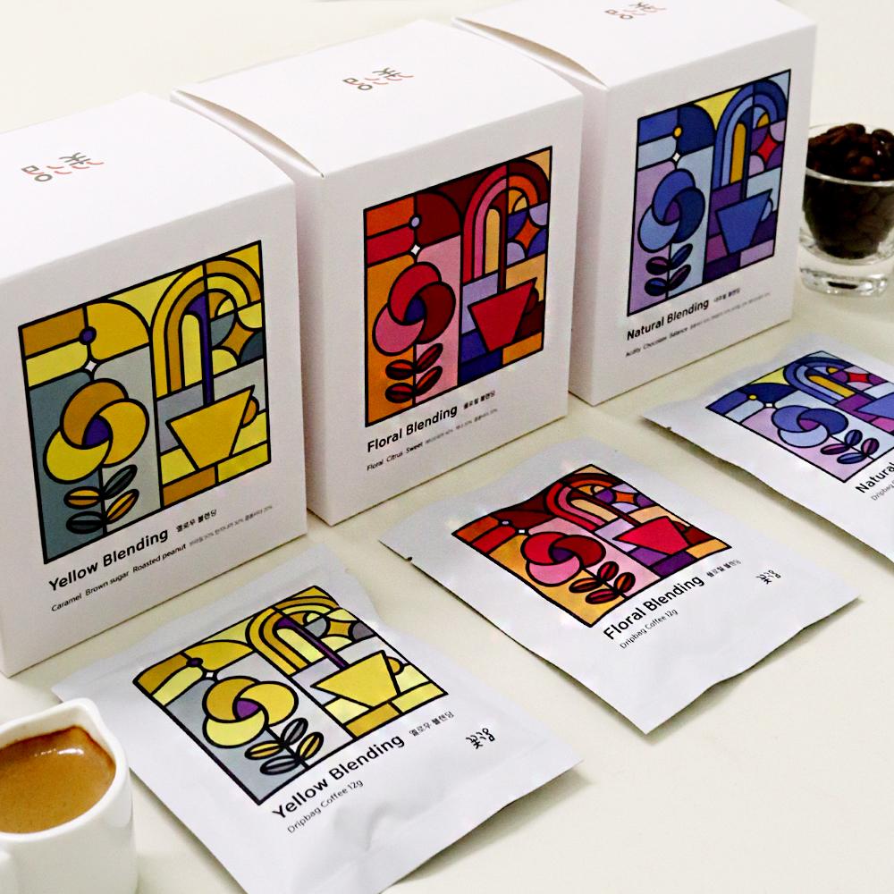 [꽃구움] 힐링커피세트 드립백(옐로우+내츄럴+플로럴/각 1박스)